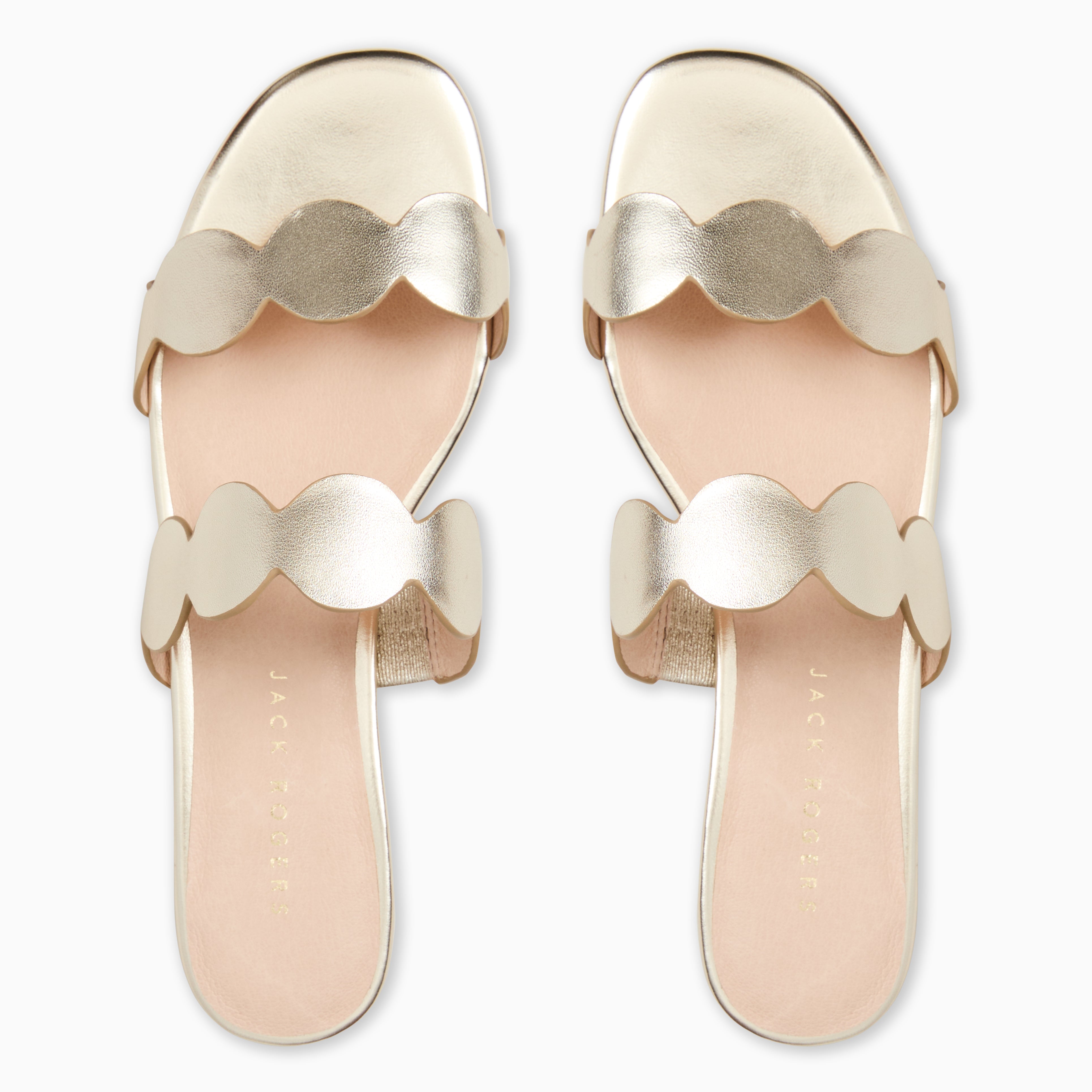 Jack Rogers Greglen Flat Slide in Jacks Platinum – Metallic