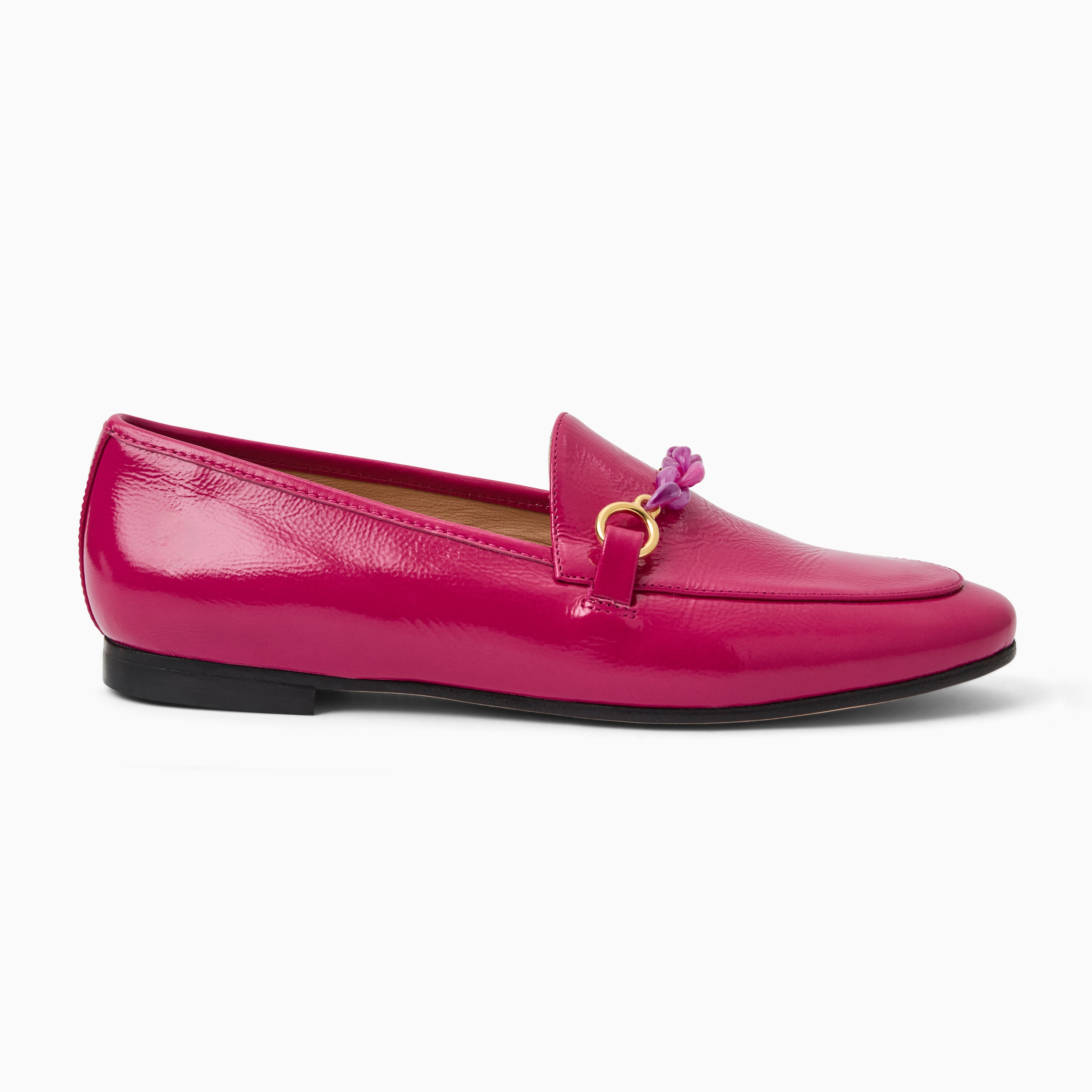 Jack Rogers Laurito Loafer — Fuchsia Patent Leather, Made in Italy
