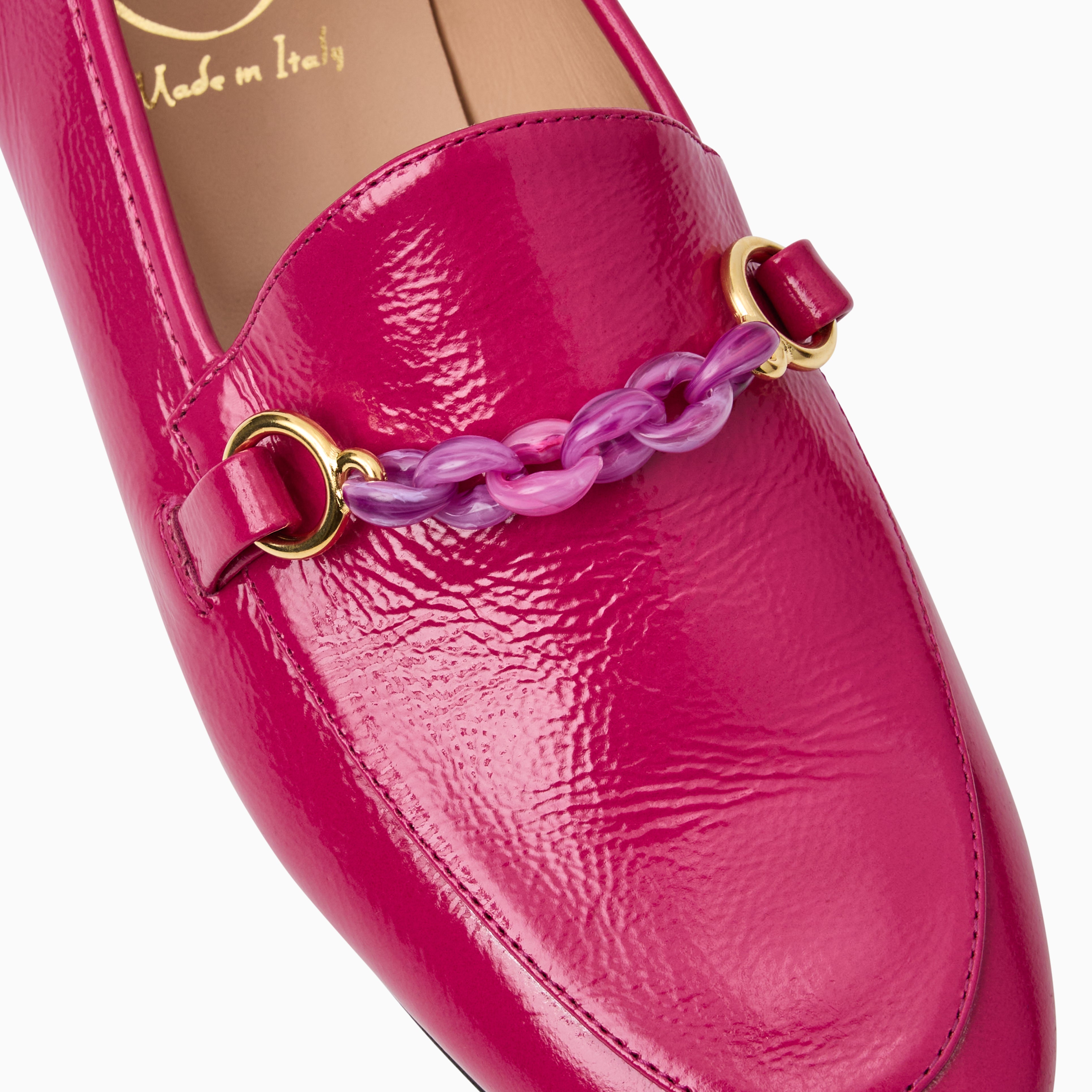 Jack Rogers Laurito Loafer — Fuchsia Patent Leather, Made in Italy