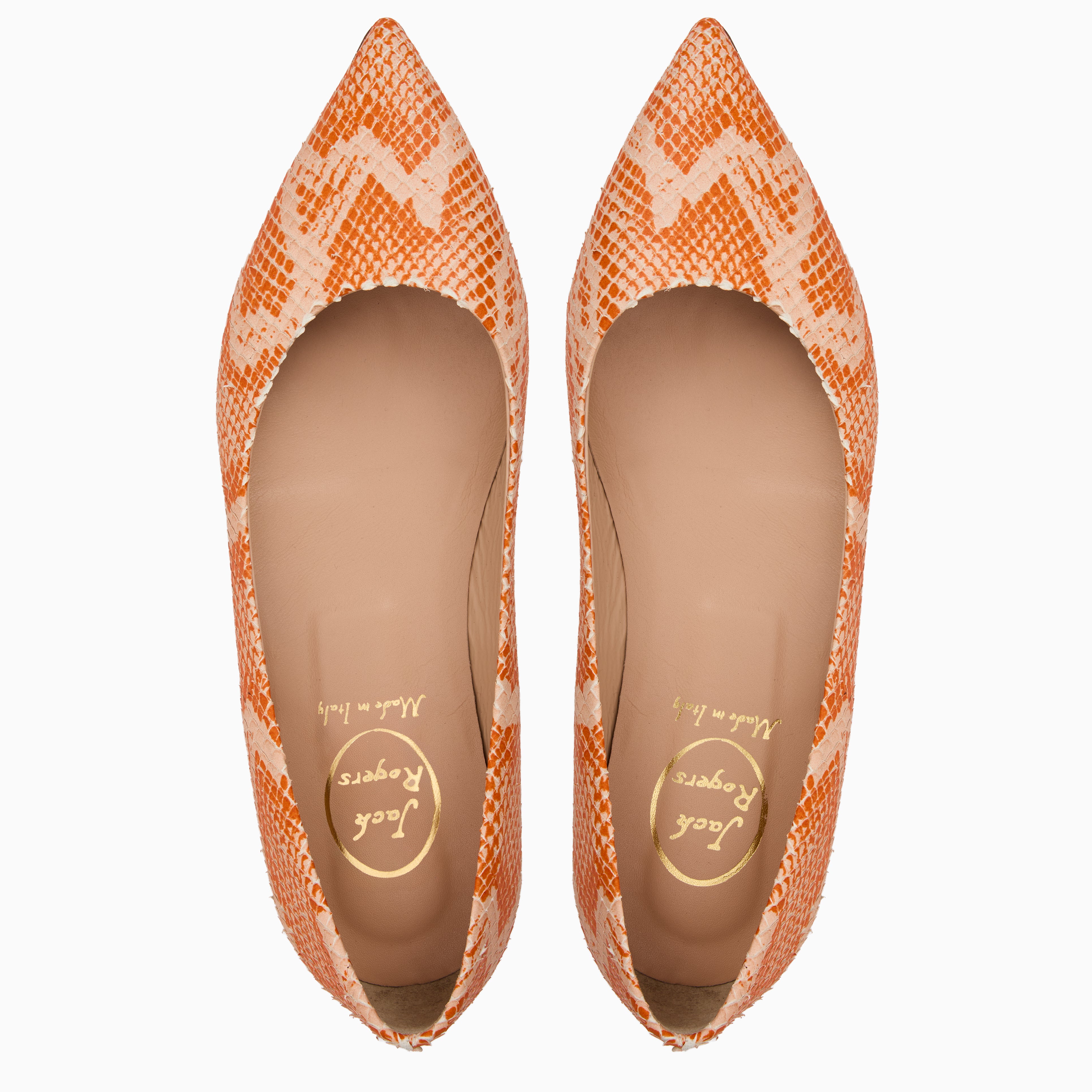 Jack Rogers Gabrisa Flat — Orange Snake Print, Made in Italy – Jack Rogers USA
