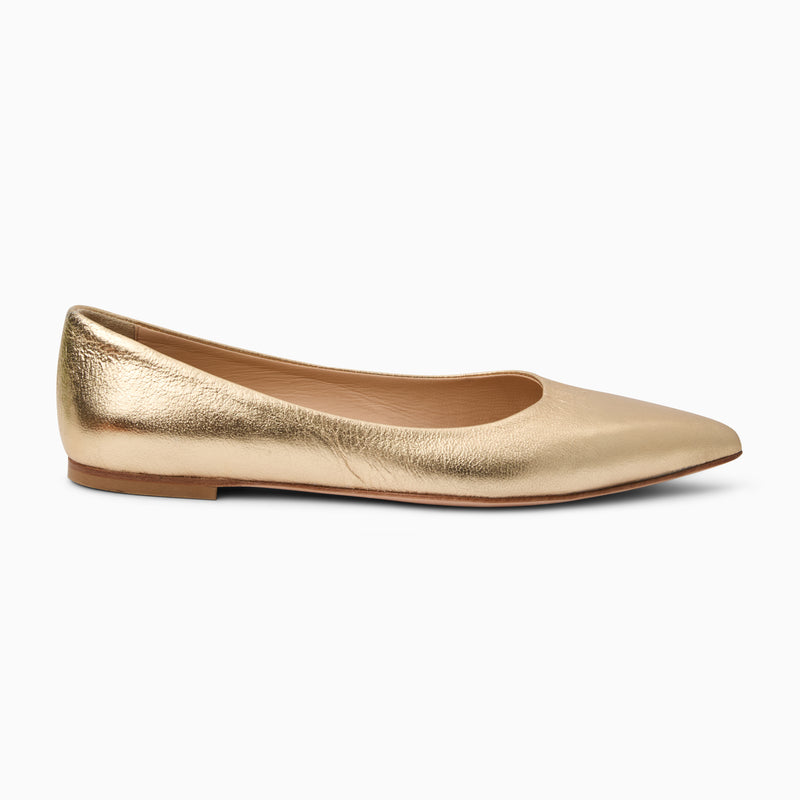 Gabrisa Italian Leather Pointed Toe Flat