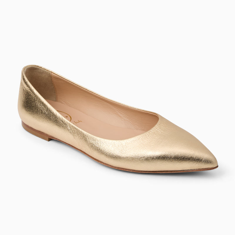 Gabrisa Italian Leather Pointed Toe Flat