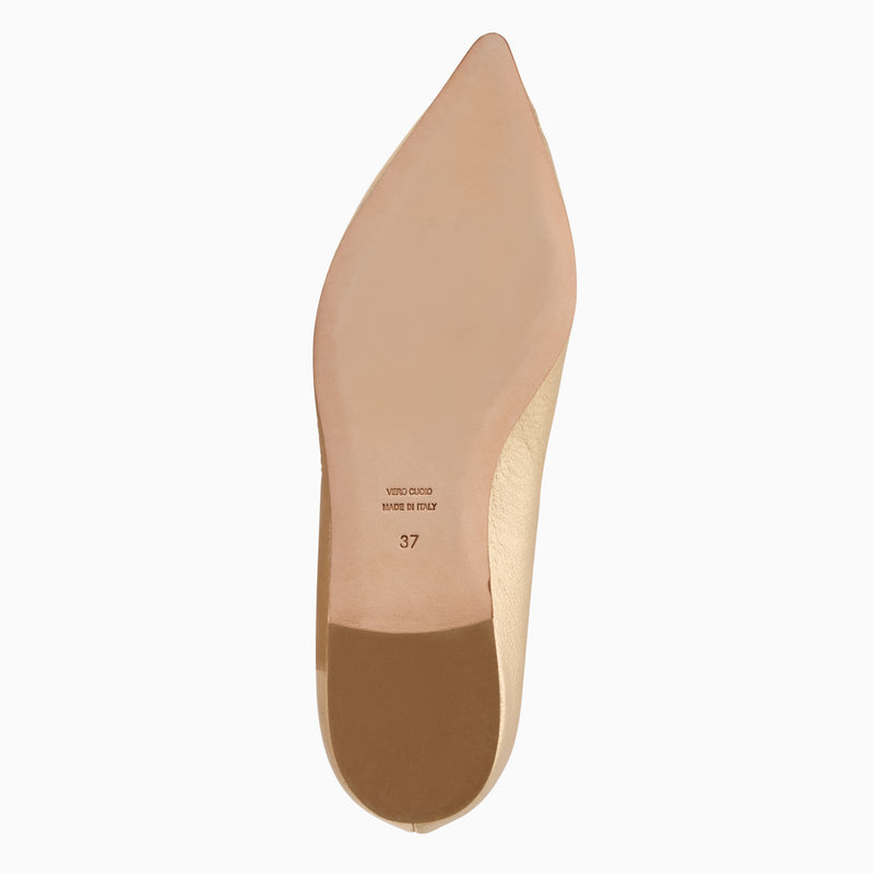 Gabrisa Italian Leather Pointed Toe Flat