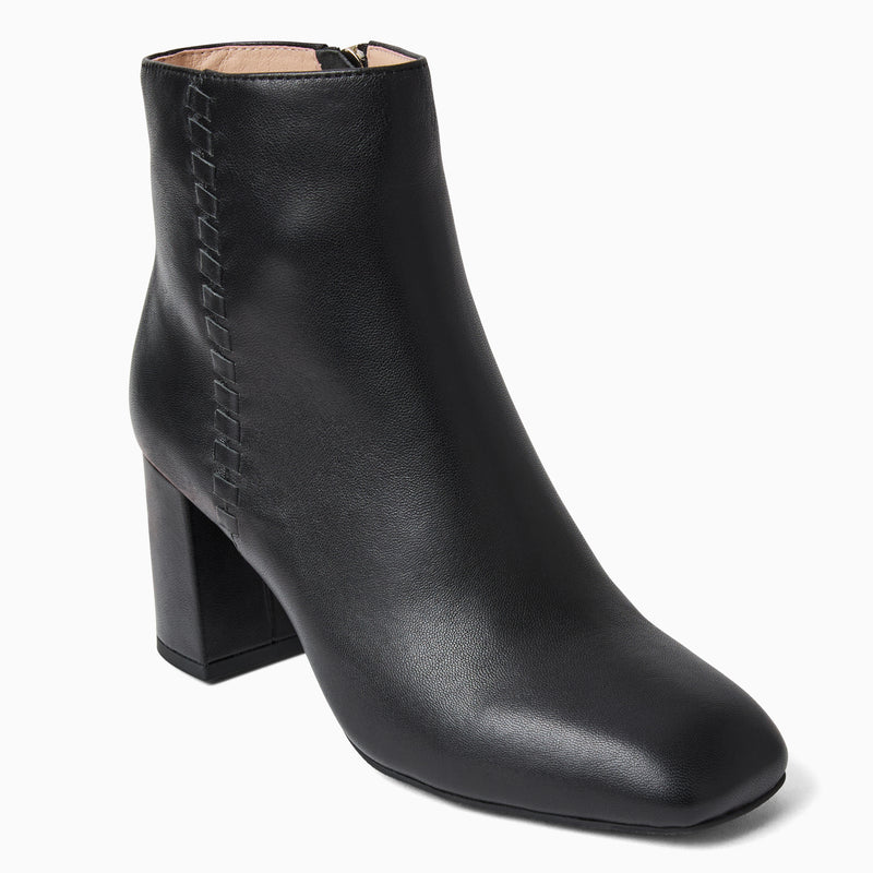 Augustine Leather Block Heel Bootie