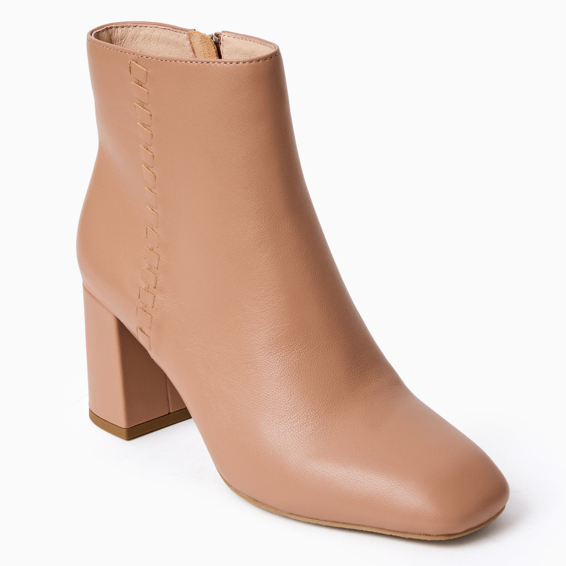 Jack Rogers Augustine Leather block Heel Bootie – Café au Lait,