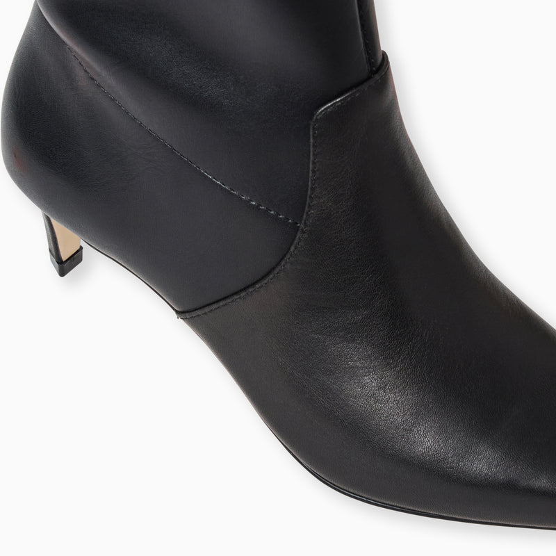 Virginia Leather Stretch Kitten Heel Boot
