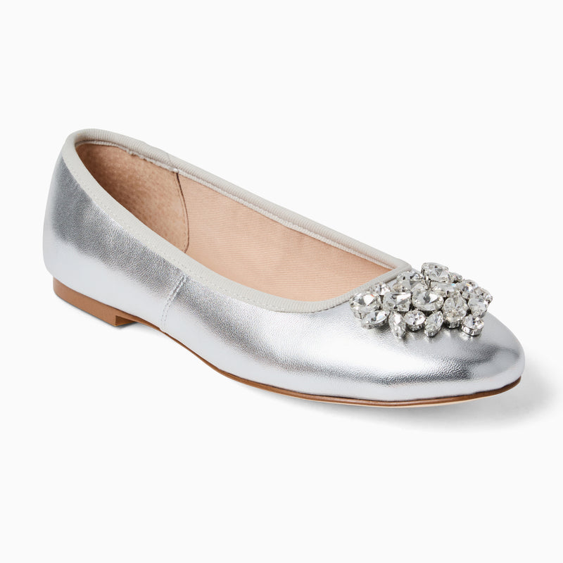 Ellina Jeweled Leather Ballet Flat