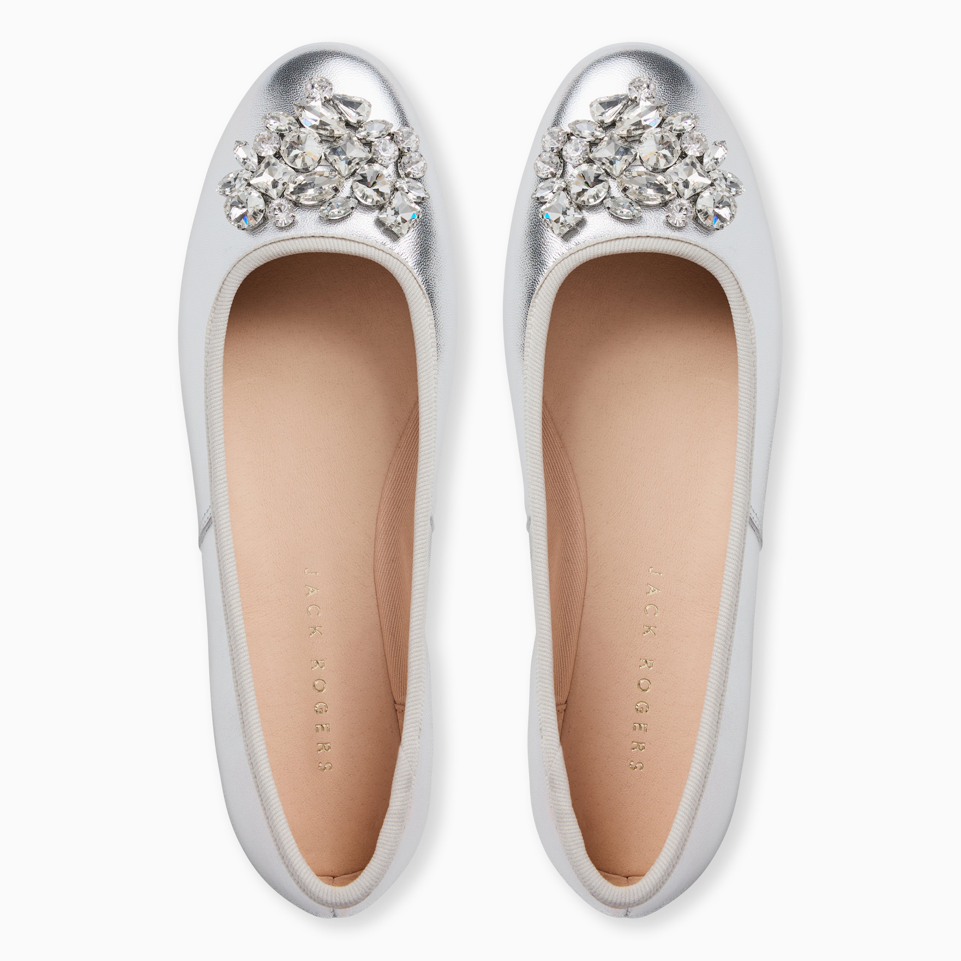 (取寄) ジャック ロジャース レディース エリーナ ジュエルド バレエ Jack Rogers women Ellina Jeweled Ballet Silver Jack Rogers Ellina Jeweled Ballet Flat – Silver Leather – Jack