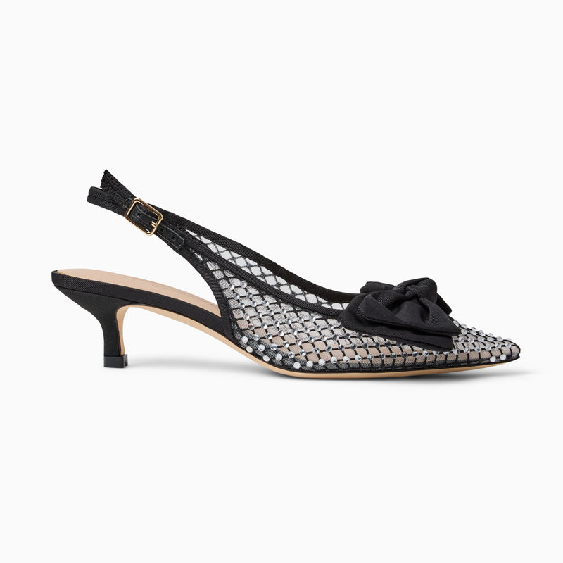 Debra Jeweled Slingback Kitten Heel