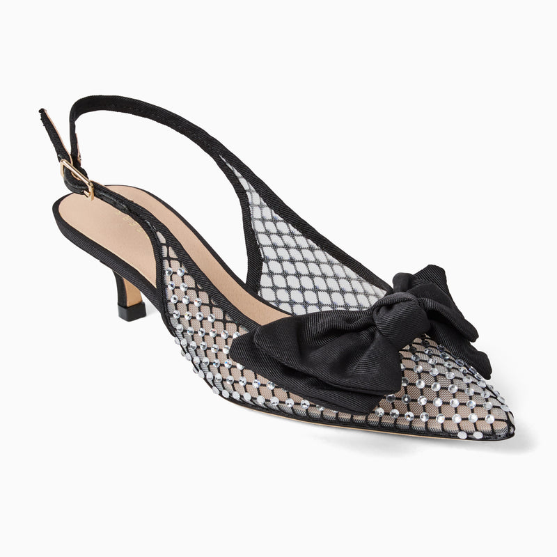 Debra Jeweled Slingback Kitten Heel