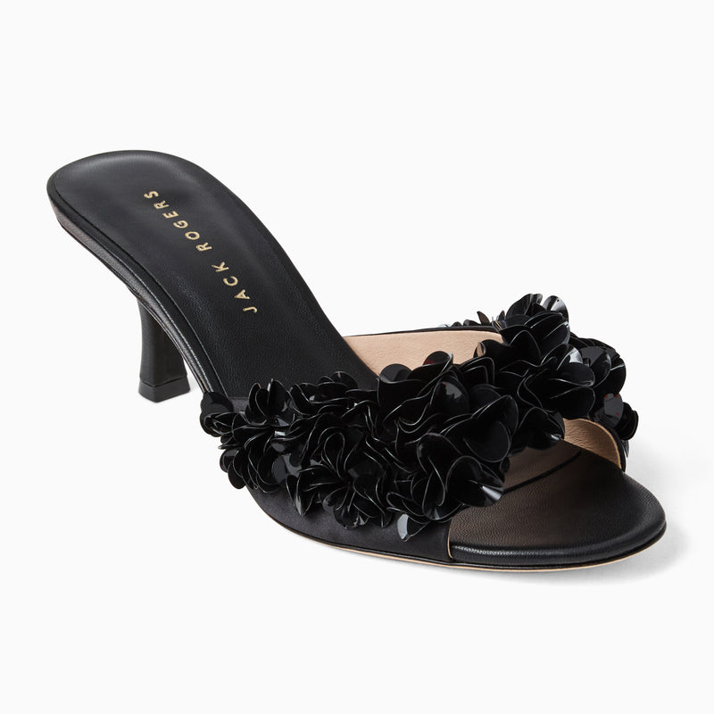Crown Sequin Kitten Heel Sandal
