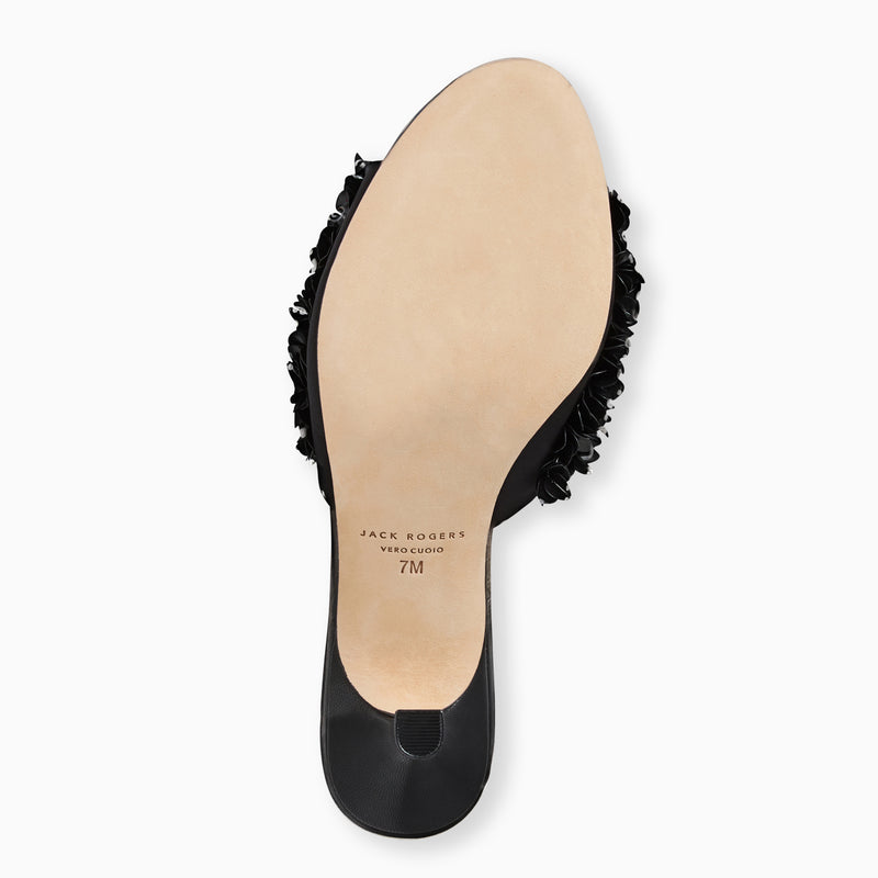 Crown Sequin Kitten Heel Sandal