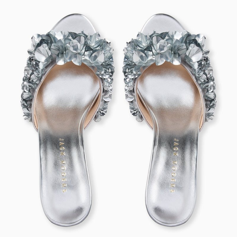 Crown Sequin Kitten Heel Sandal