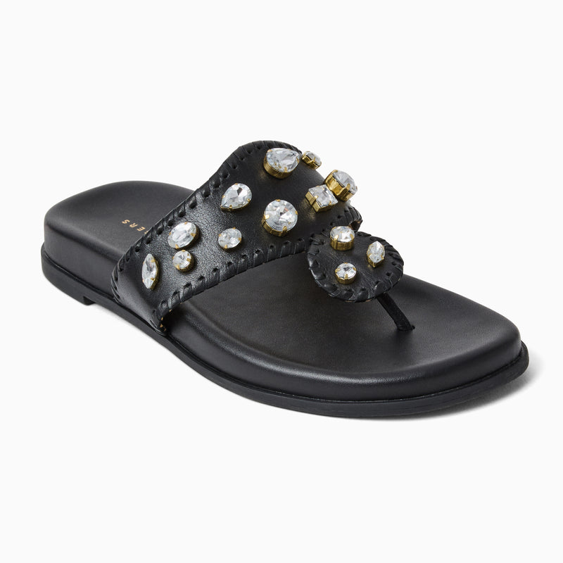 Jacks Jeweled Leather Comfort Sport Sandal