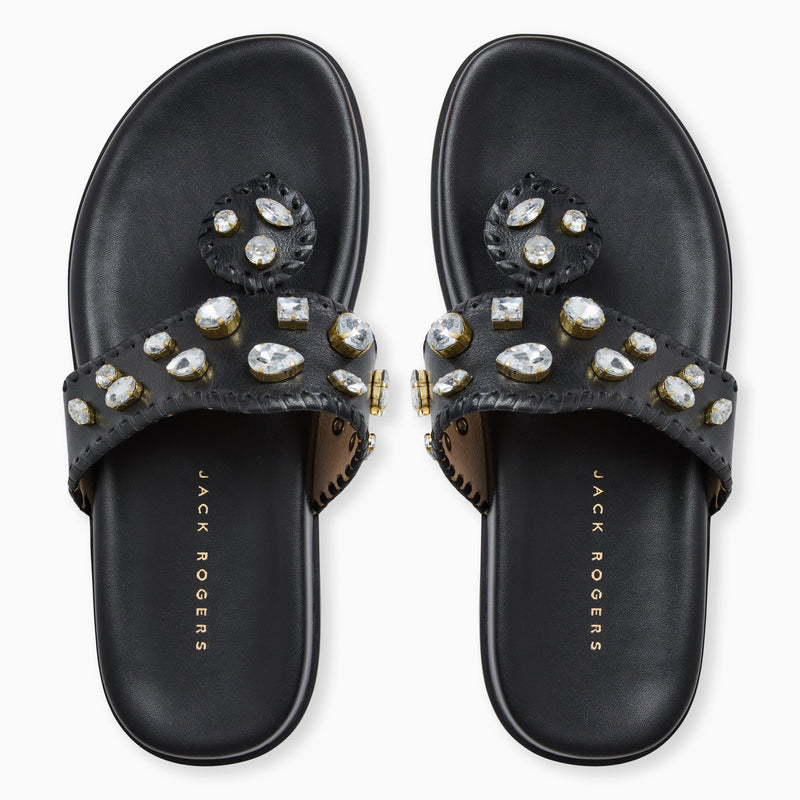 Jacks Jeweled Leather Comfort Sport Sandal