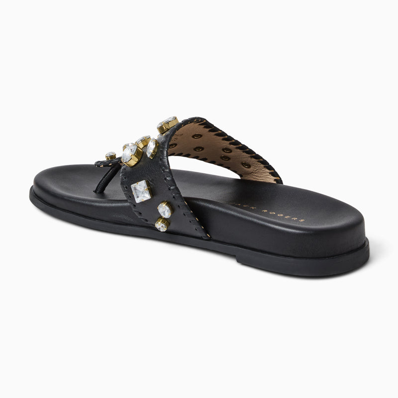 Jacks Jeweled Leather Comfort Sport Sandal