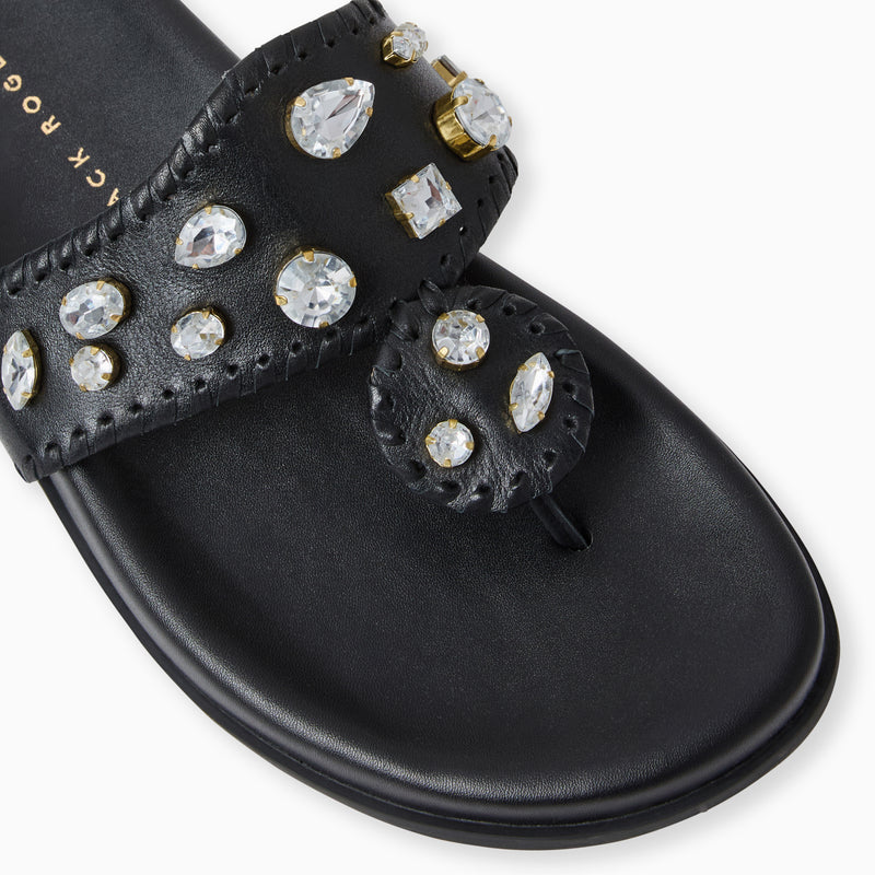 Jacks Jeweled Leather Comfort Sport Sandal