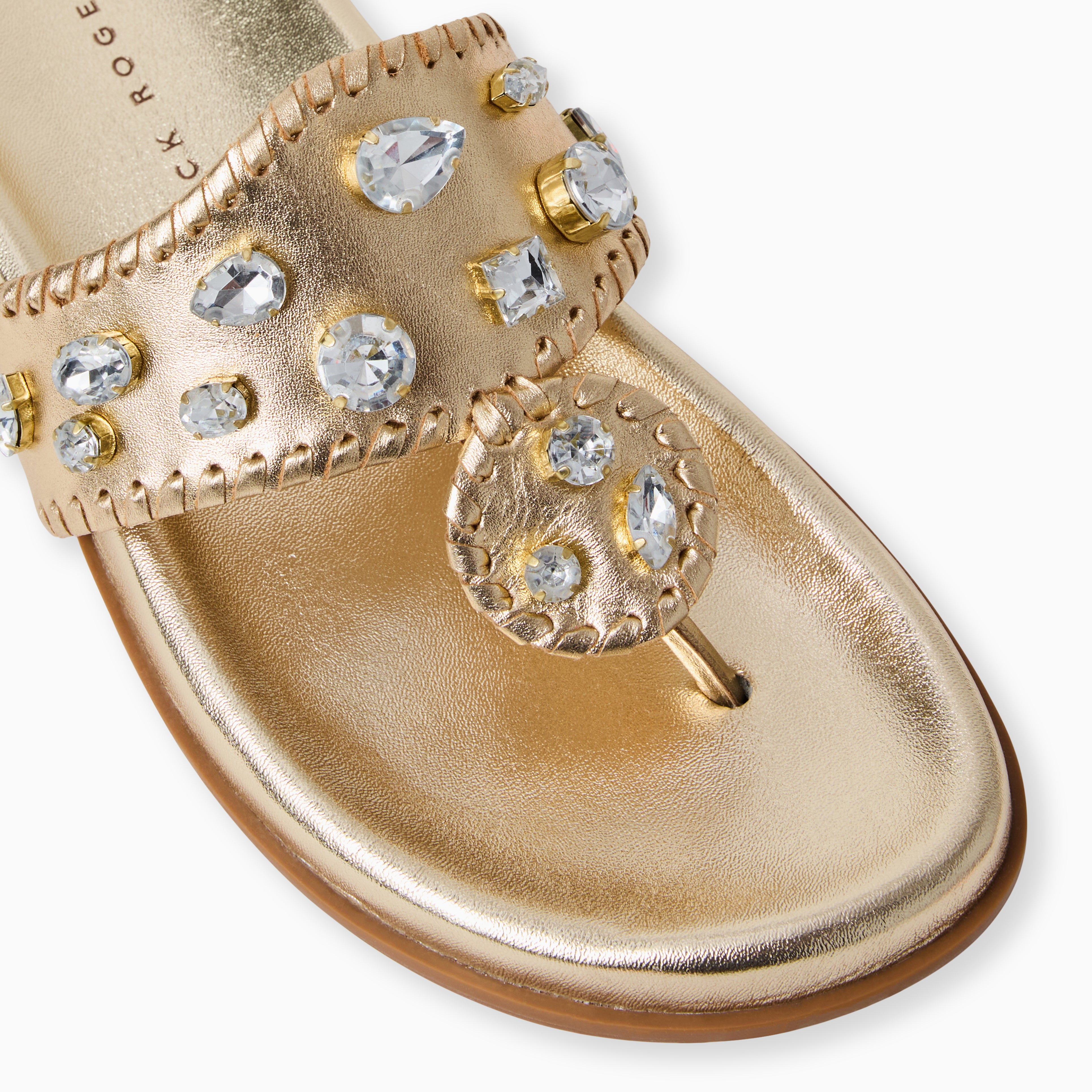 Jack Rogers Jacks Sport Jeweled Comfort Sandal – Platinum Leather