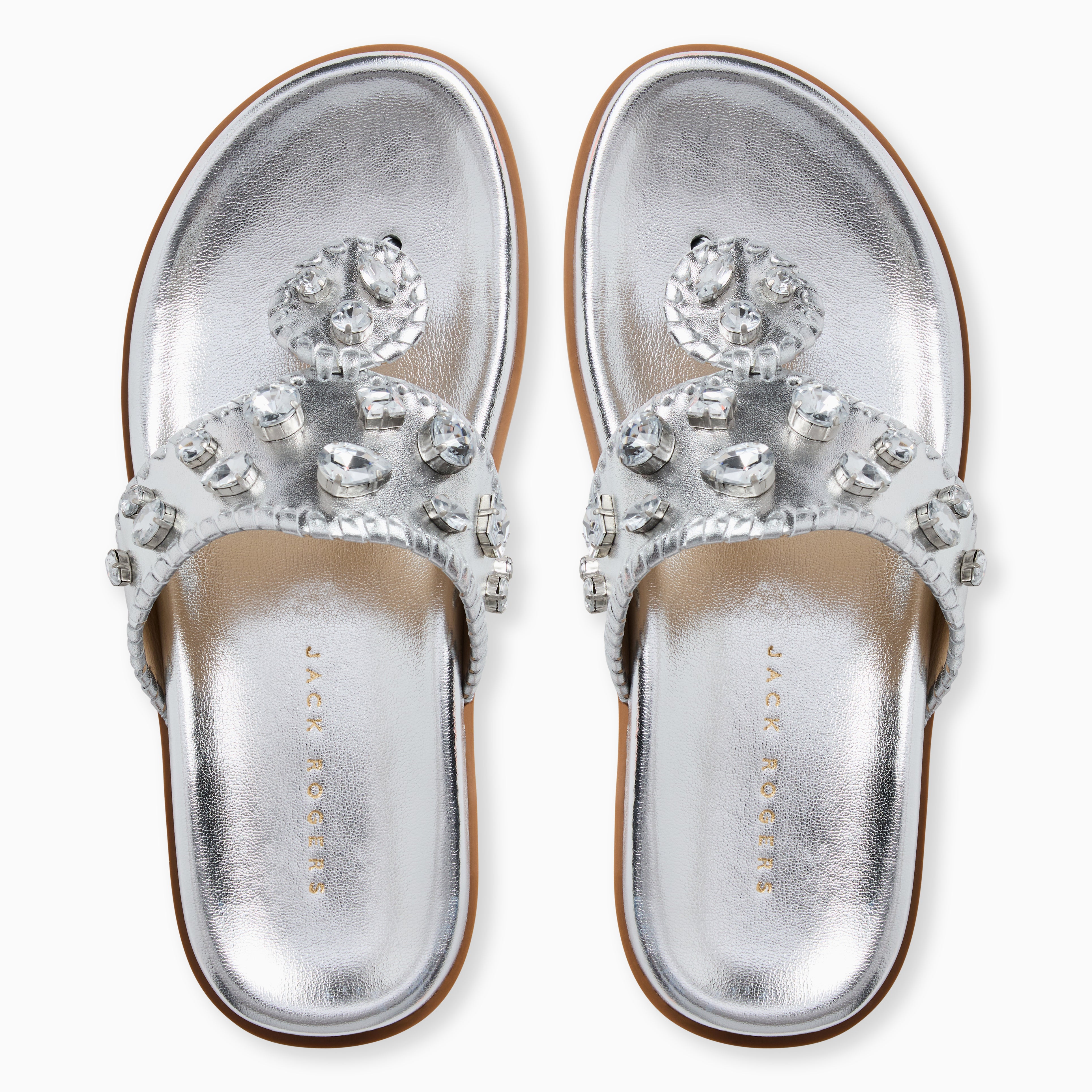 Jack Rogers Jacks Sport Jeweled Comfort Sandal – Silver