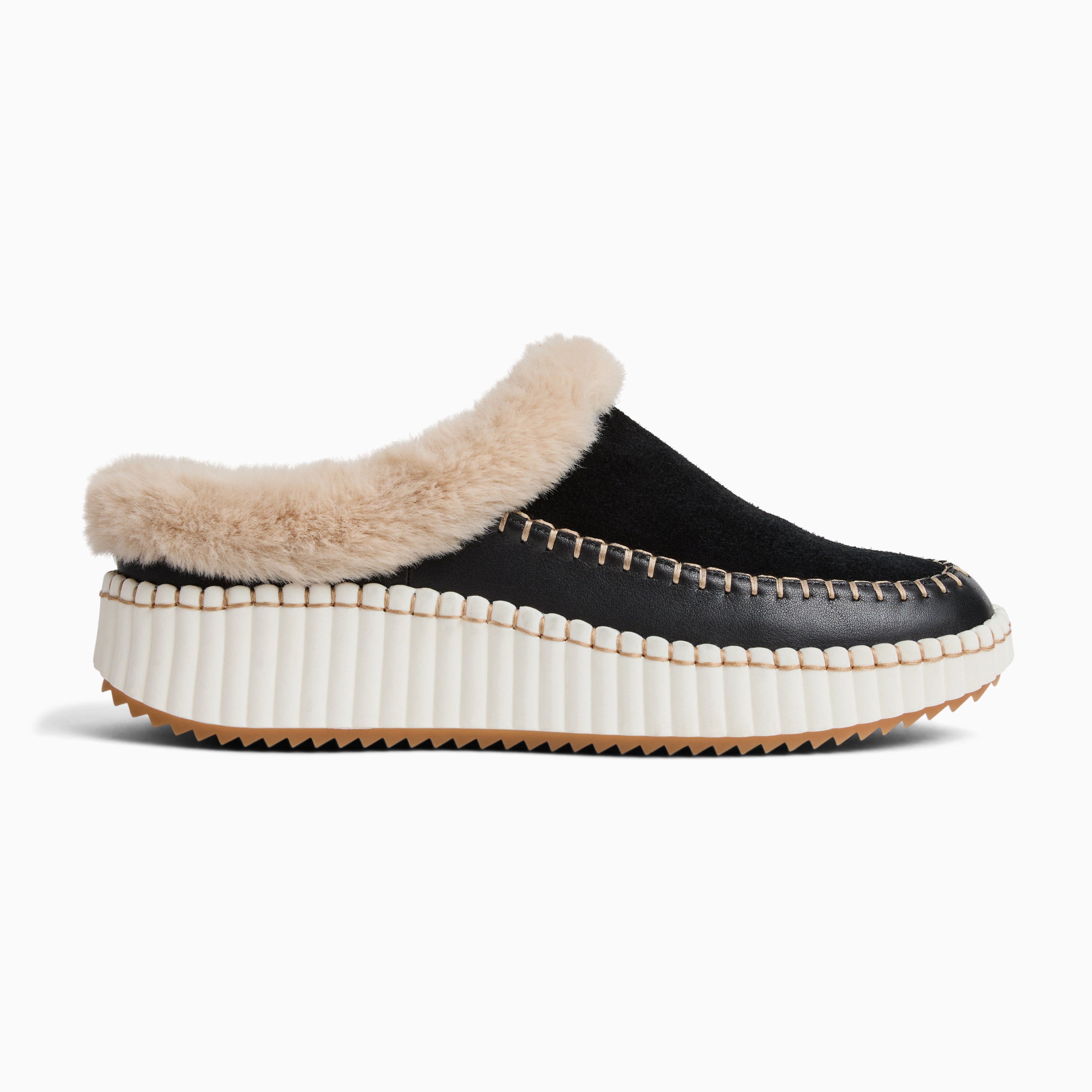 Jack Rogers Jolie Platform Sneaker Clog – Black Suede & Fur Lined