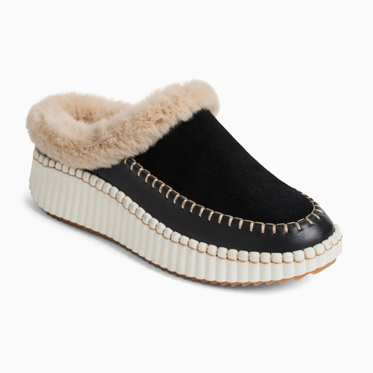 UGG Black Suede Slip-On Loafers with Contrast Stitching UGG Black Suede Slip-On Loafers main image 2