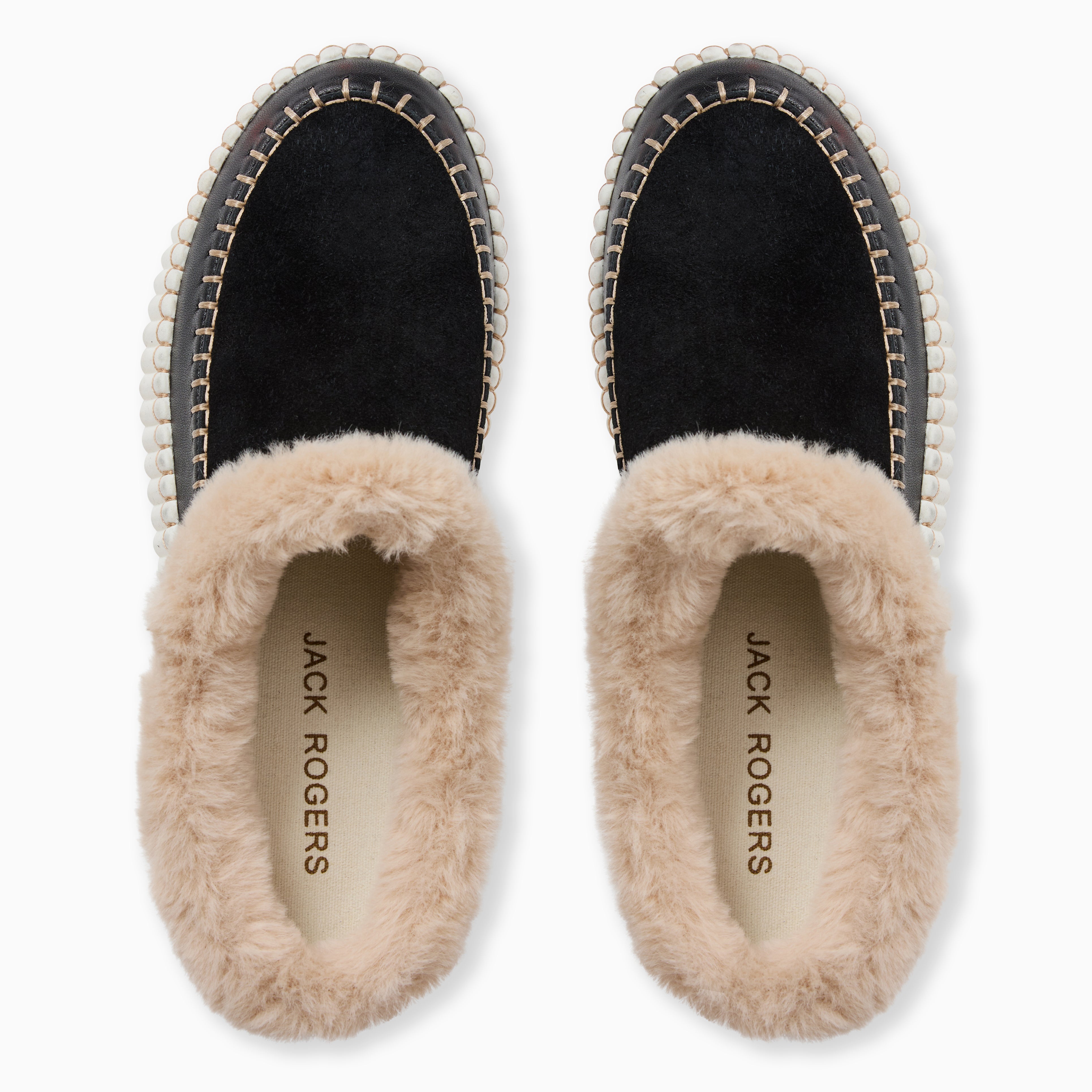 Jack Rogers Jolie Platform Sneaker Clog – Black Suede & Fur Lined