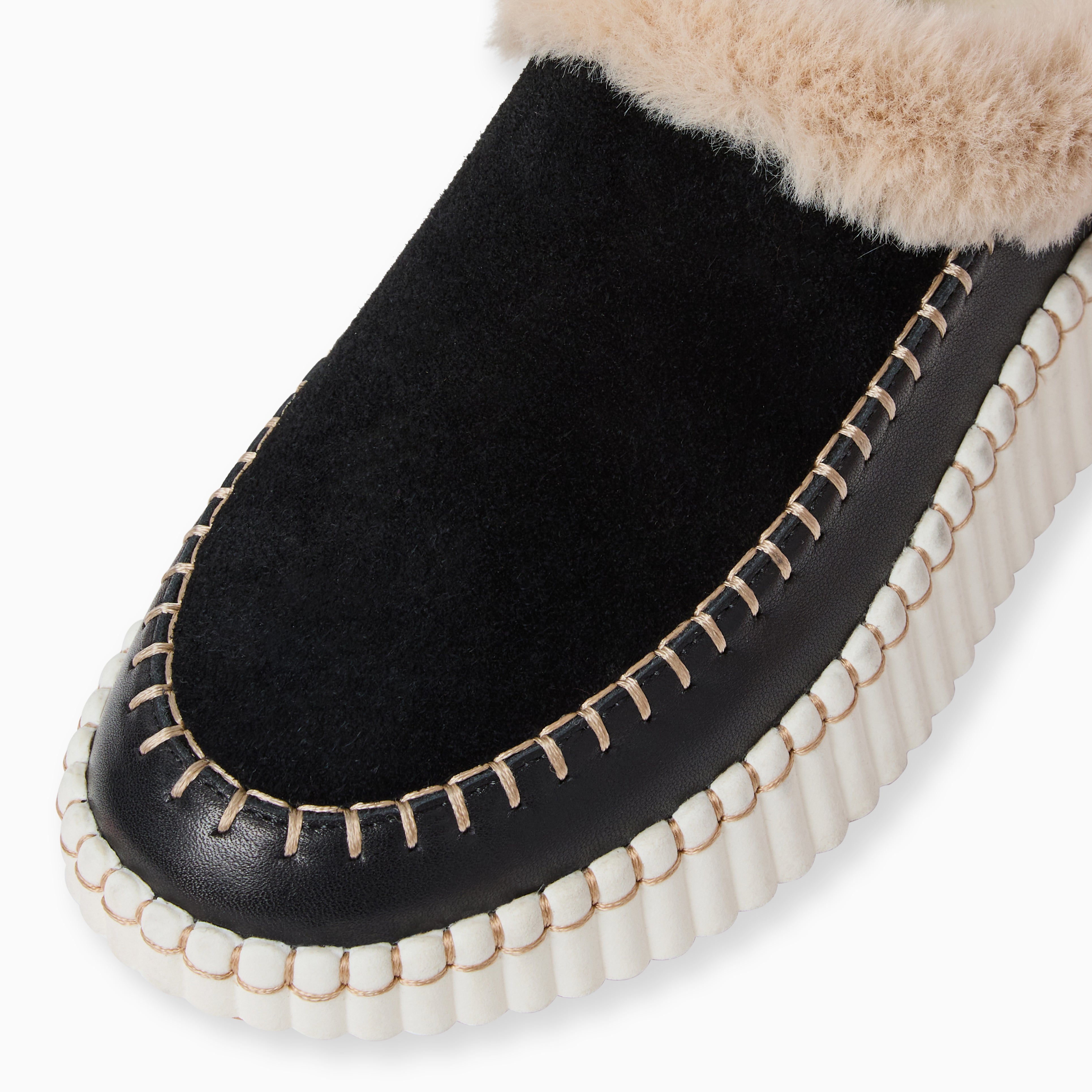 Jack Rogers Jolie Platform Sneaker Clog – Black Suede & Fur Lined