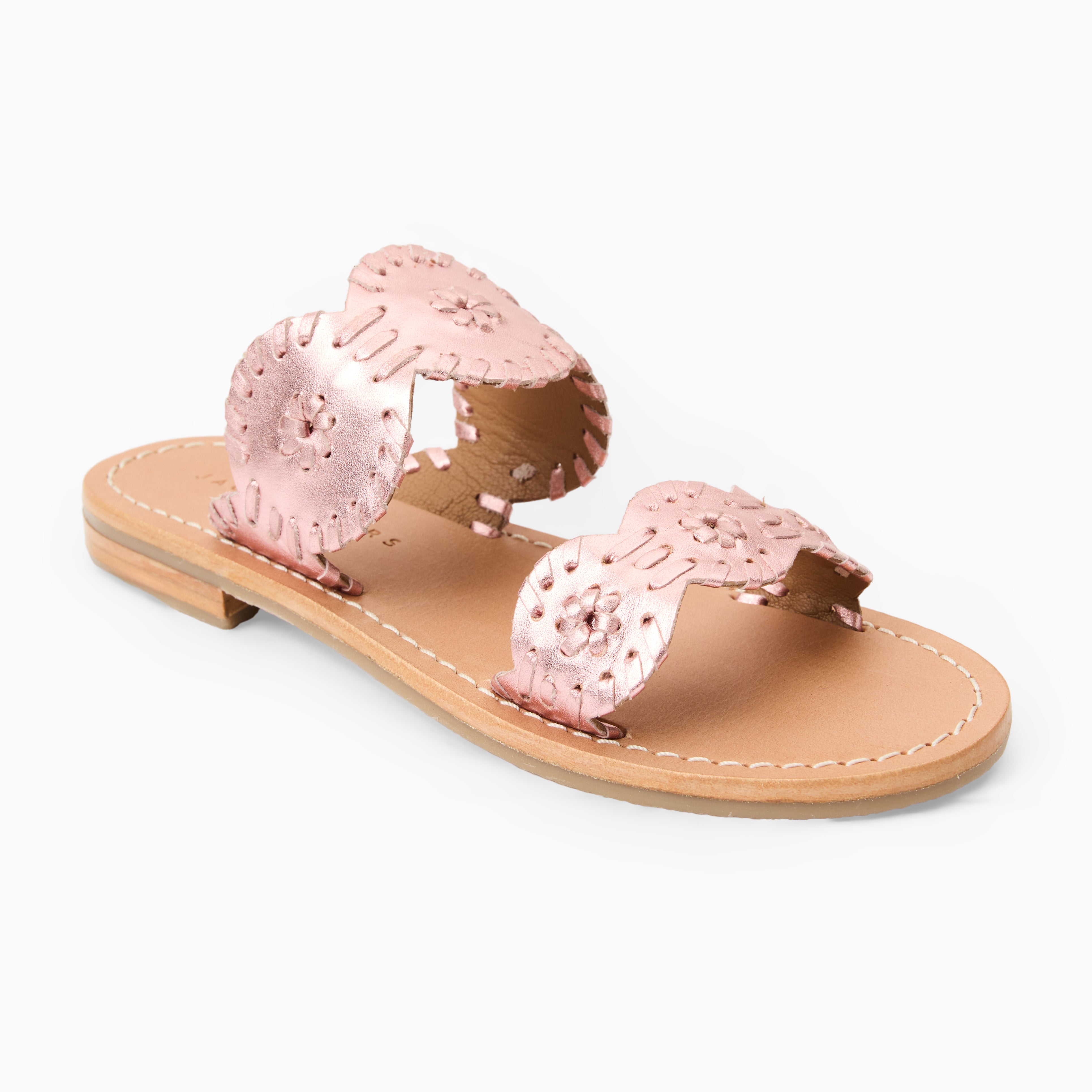 Jack Rogers Girls Laurin Flat Sandals — Rose Quartz Nappa – Jack
