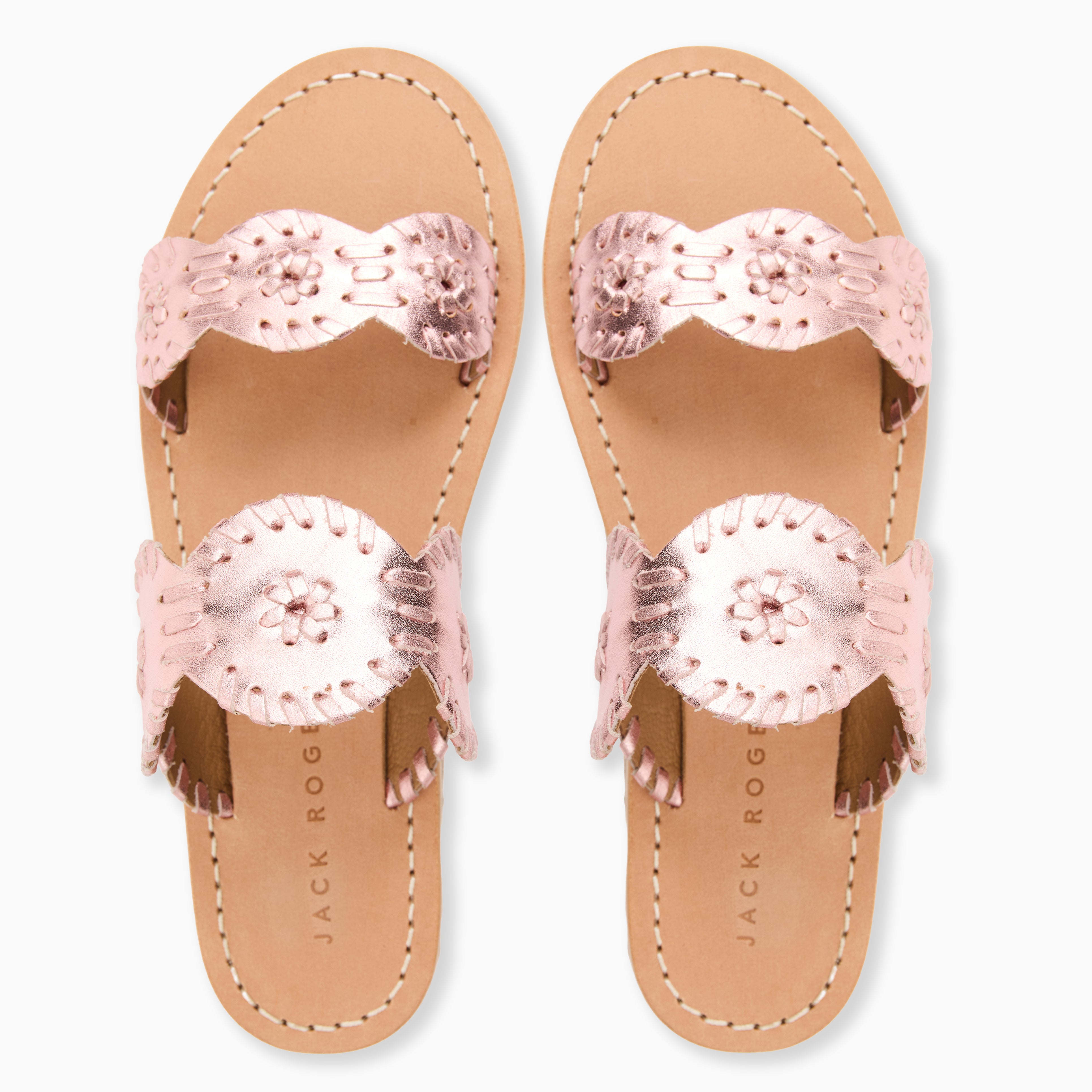 Jack Rogers Girls Laurin Flat Sandals — Rose Quartz Nappa – Jack