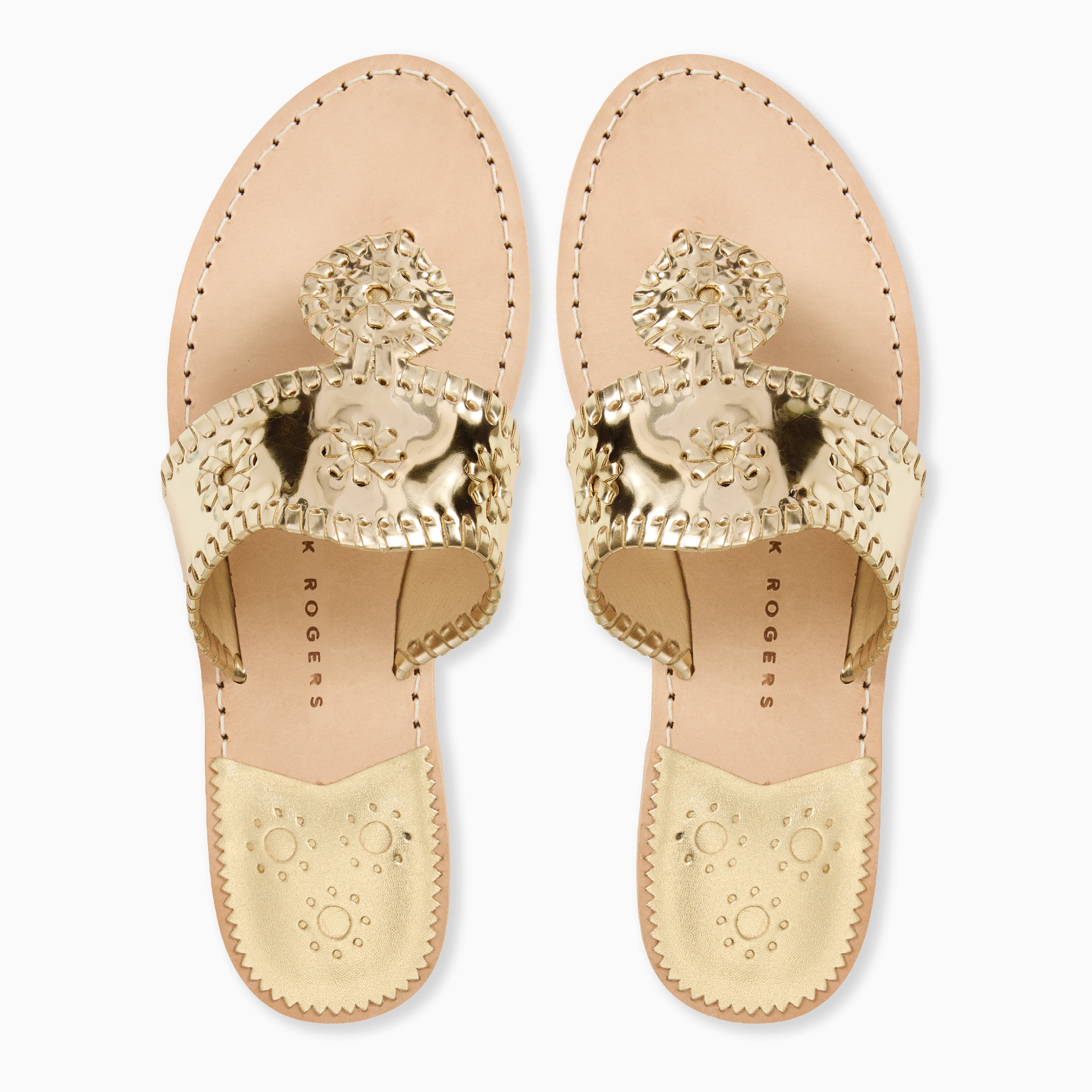 Jack Rogers Original Flat Leather Sandal – Specchio Platinum