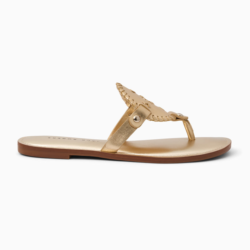 Collins Metallic Leather Flat Sandal