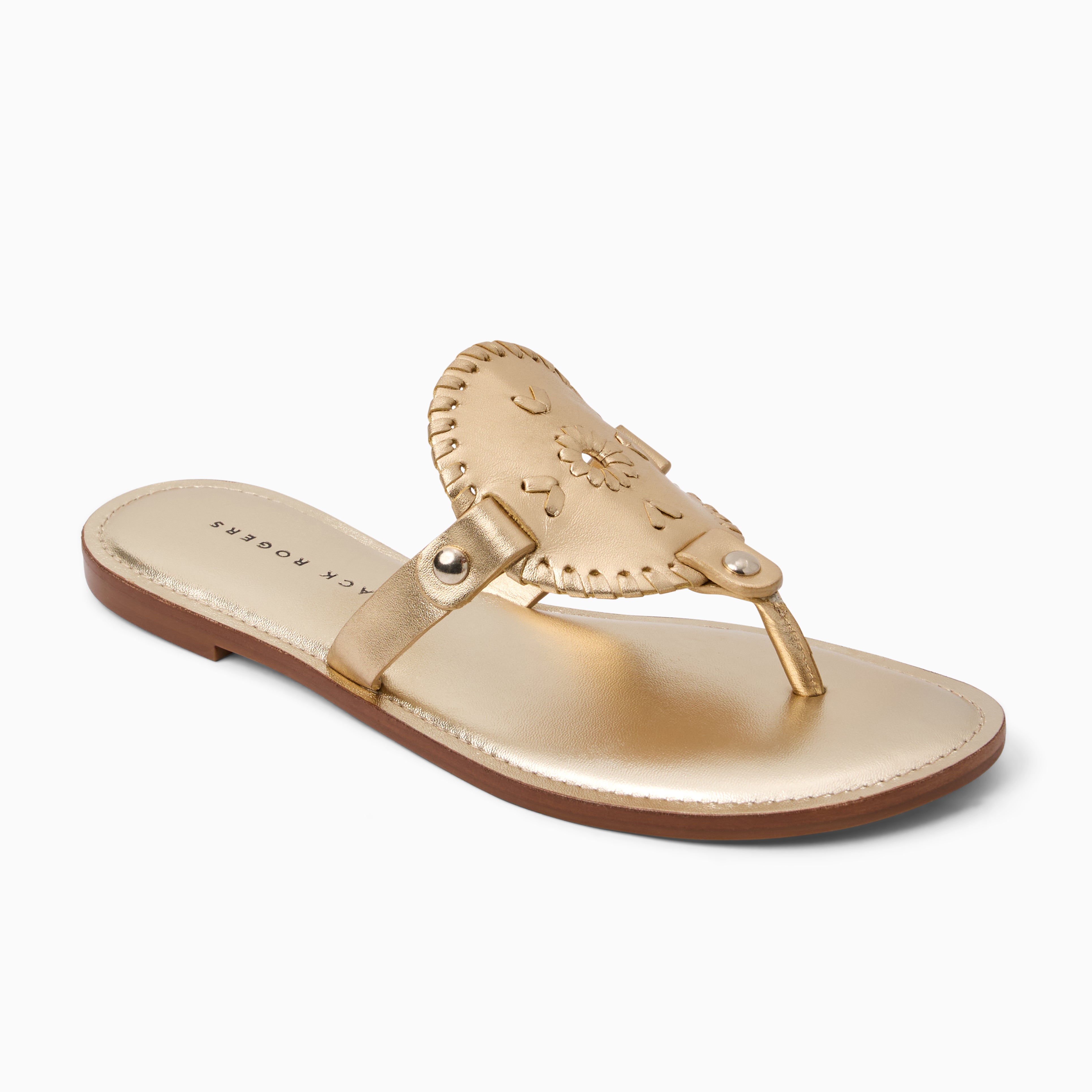 Jack Rogers シルバーサンダル 箱付き Jack Rogers Signature Jacks Flat Sandal | Patent Leather