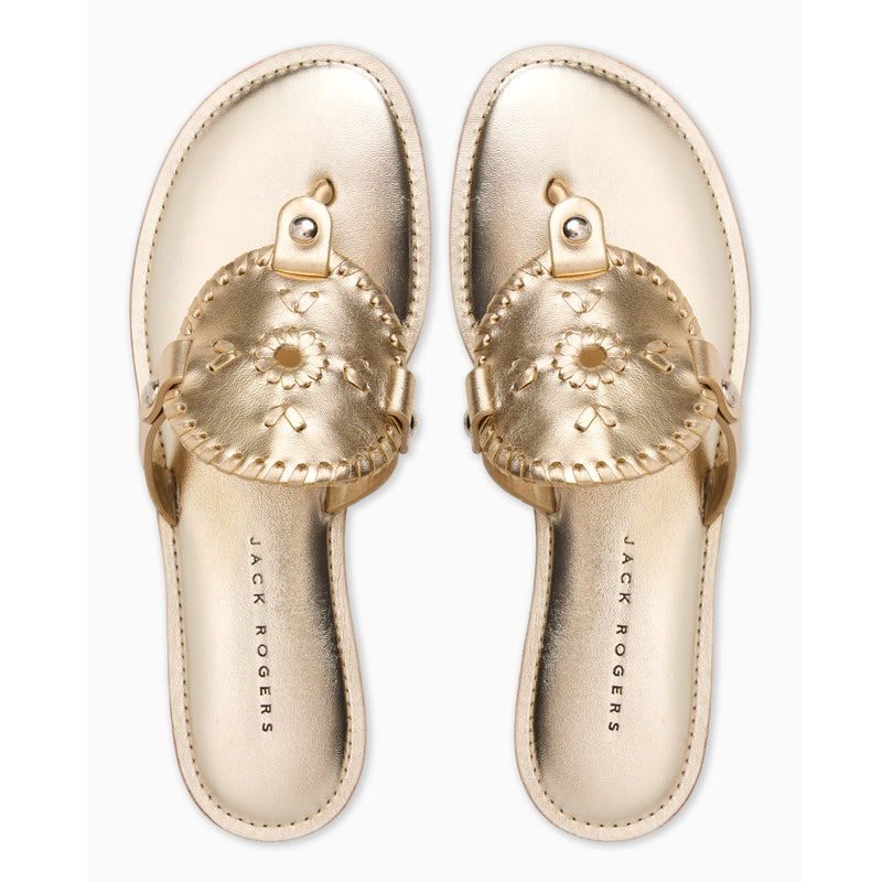 Collins Metallic Leather Flat Sandal