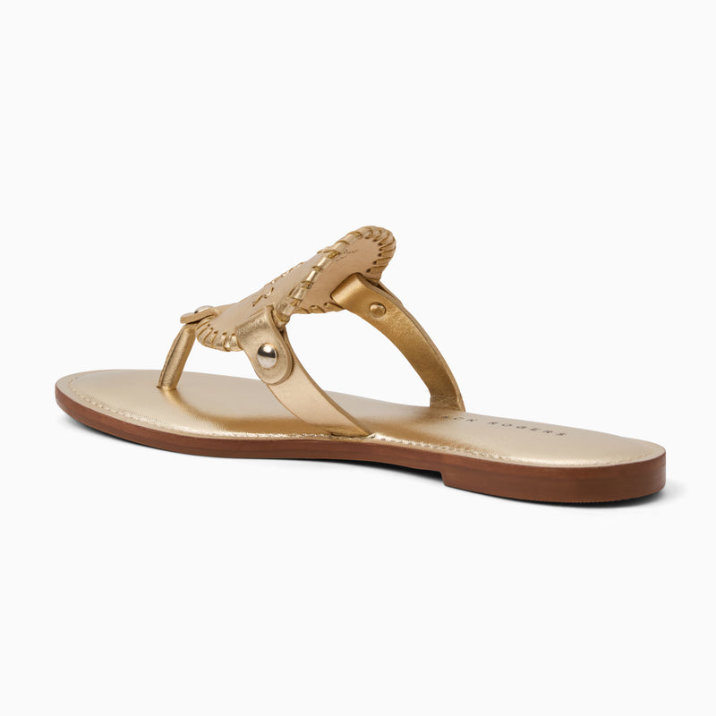 Collins Metallic Leather Flat Sandal