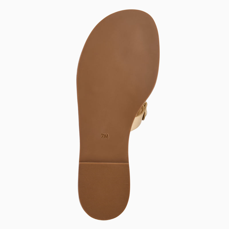 Collins Metallic Leather Flat Sandal