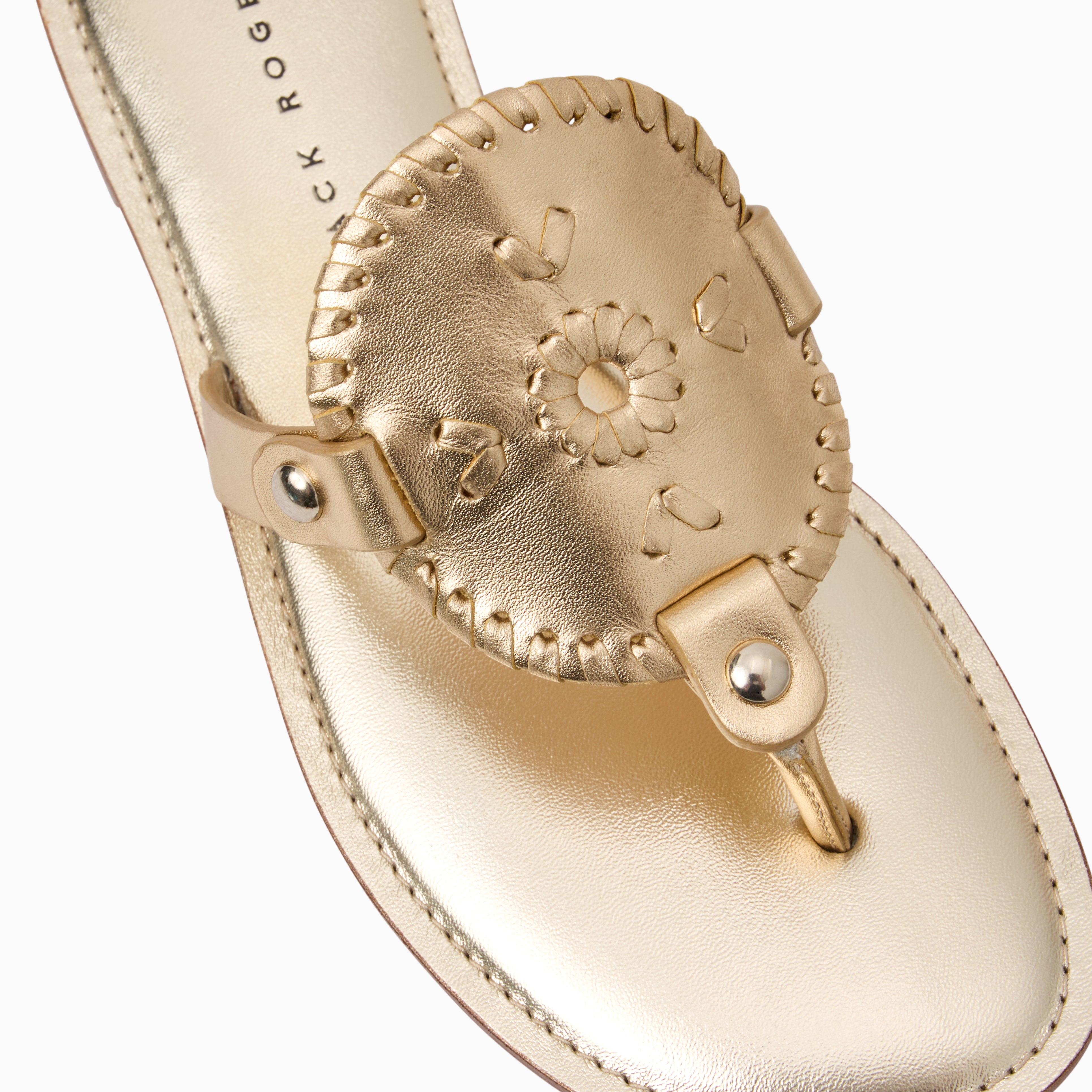 Jack Rogers Collins Sandal – Platinum Metallic Thong Sandal – Jack