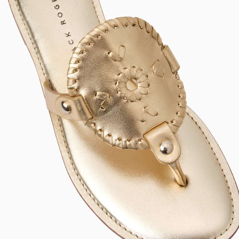 Collins Metallic Leather Flat Sandal