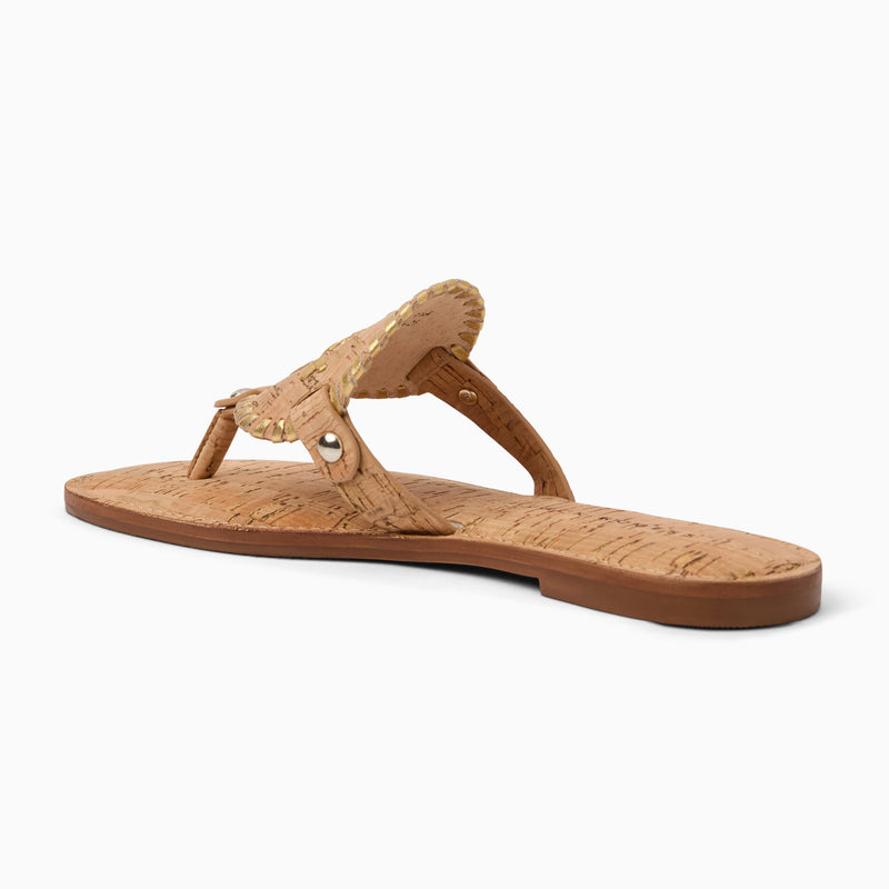 Collins Cork & Metallic Leather Flat Sandal