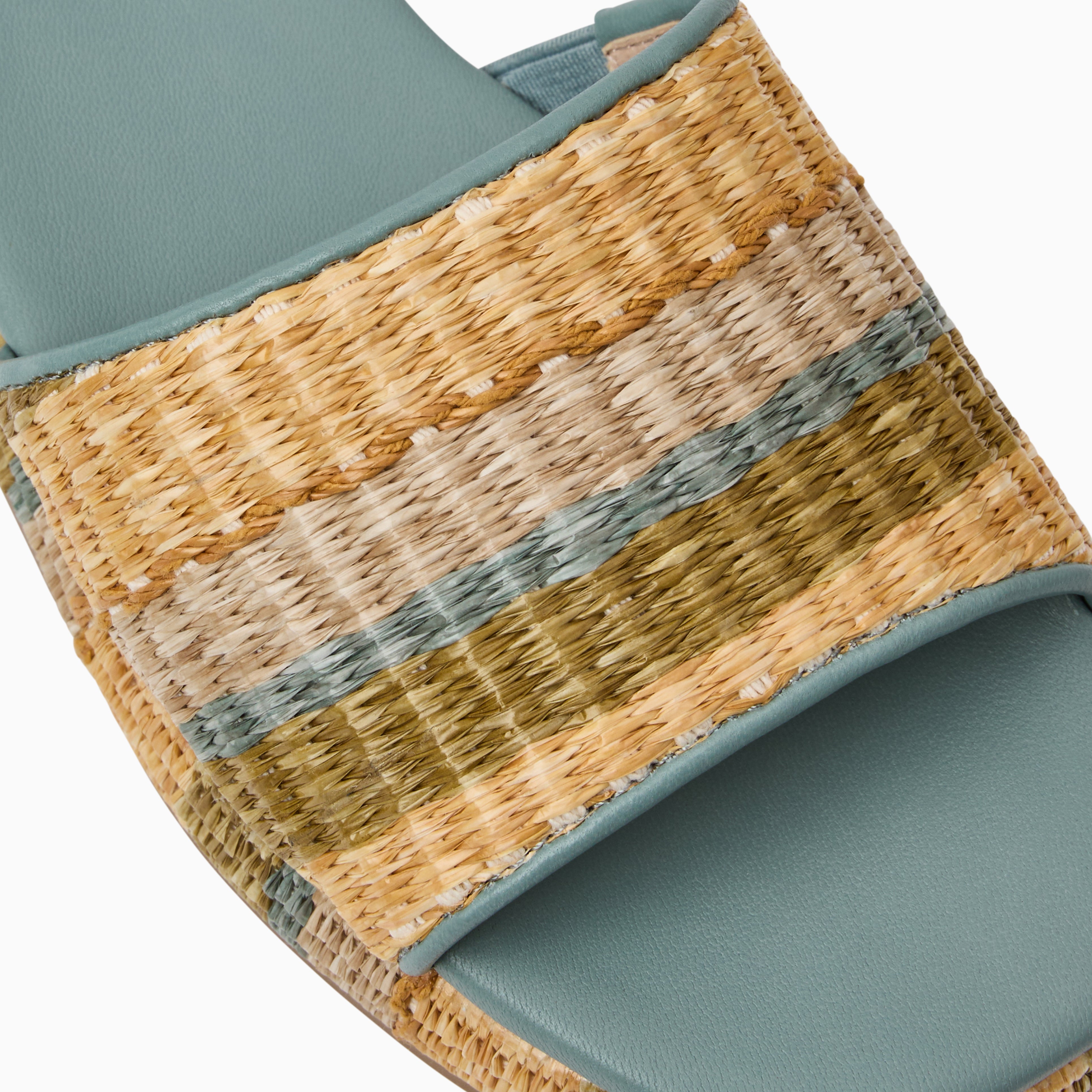 Jack Rogers Bay Flatform Shoes — Seafoam Stripe Raffia – Jack