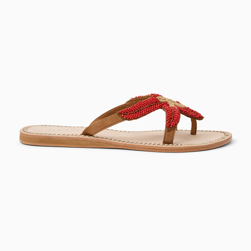 Starland Beaded Suede Flat Sandal