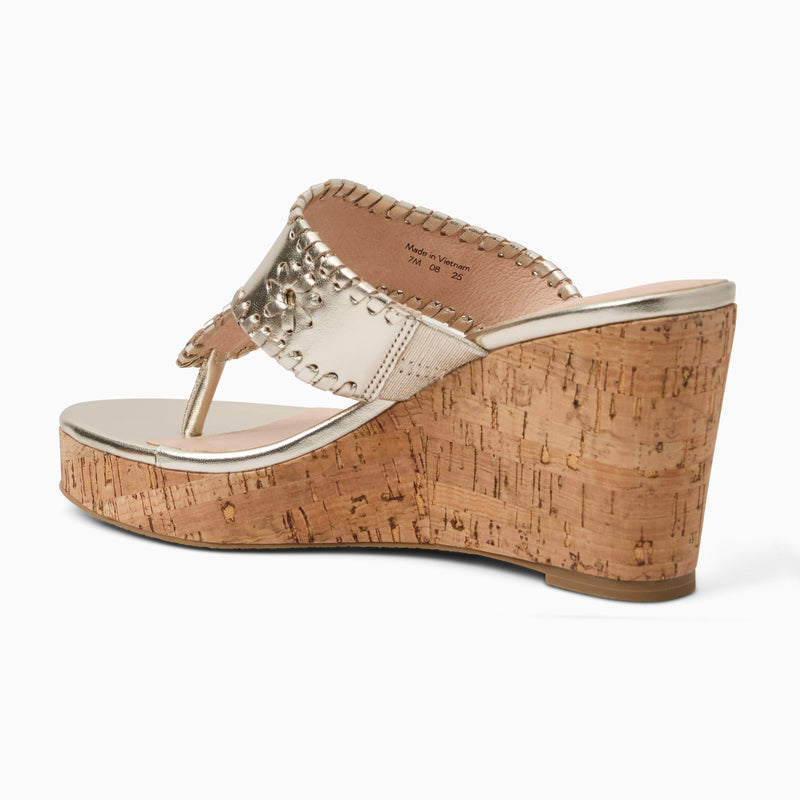 Jacks Leather High Heel Wedge