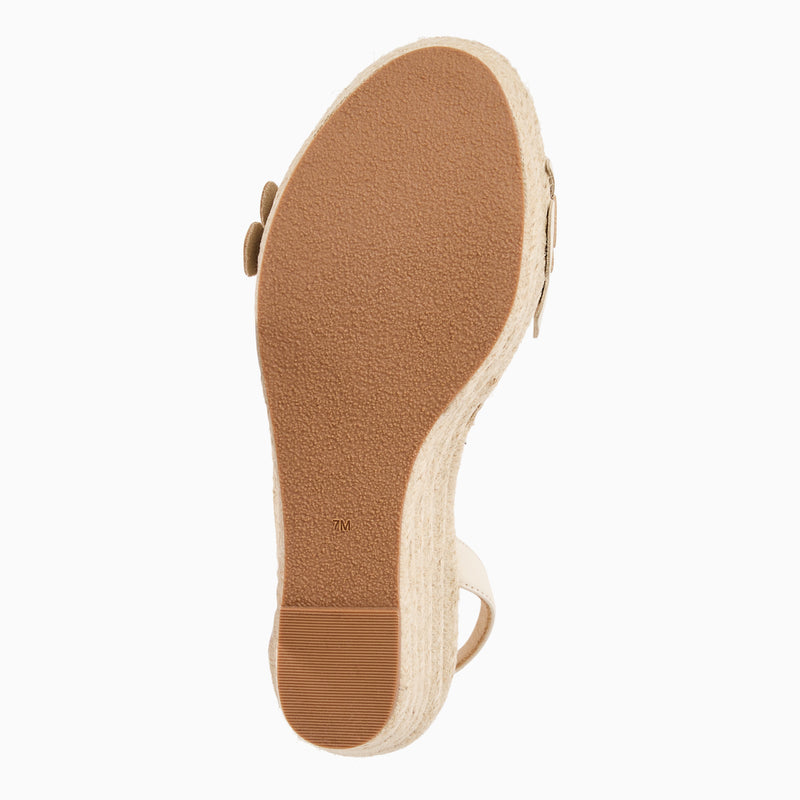 Talahi Leather Floral High Heel Wedge