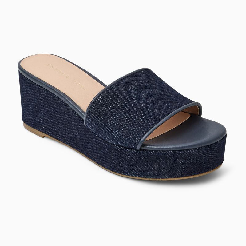 Bay Fabric Mid Wedge Heel