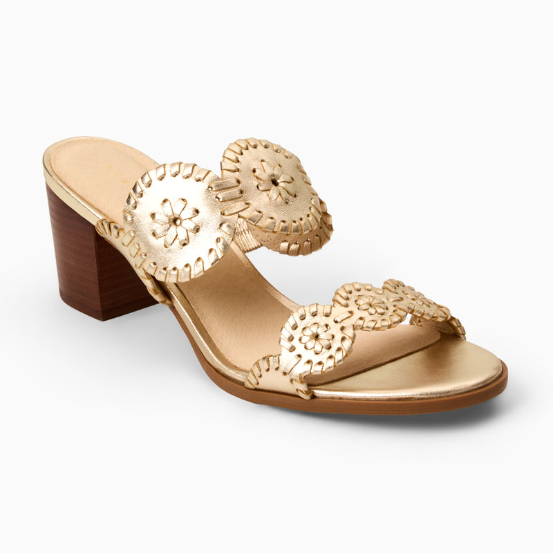 Lauren Leather Mid Block Heel