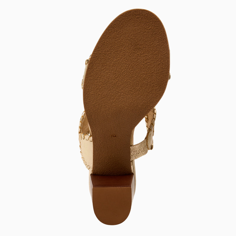 Lauren Leather Mid Block Heel