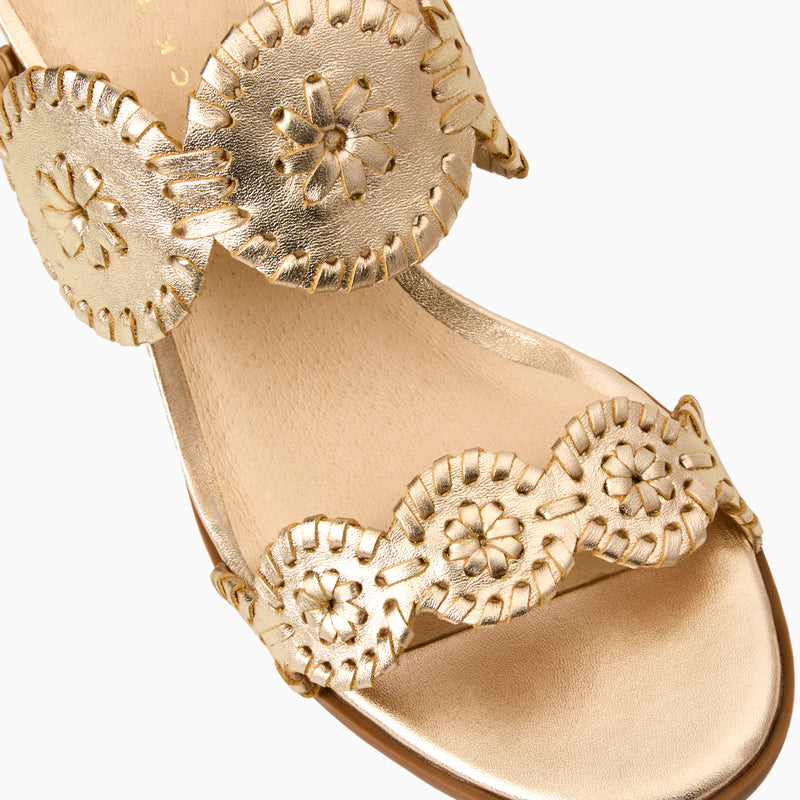 Lauren Leather Mid Block Heel