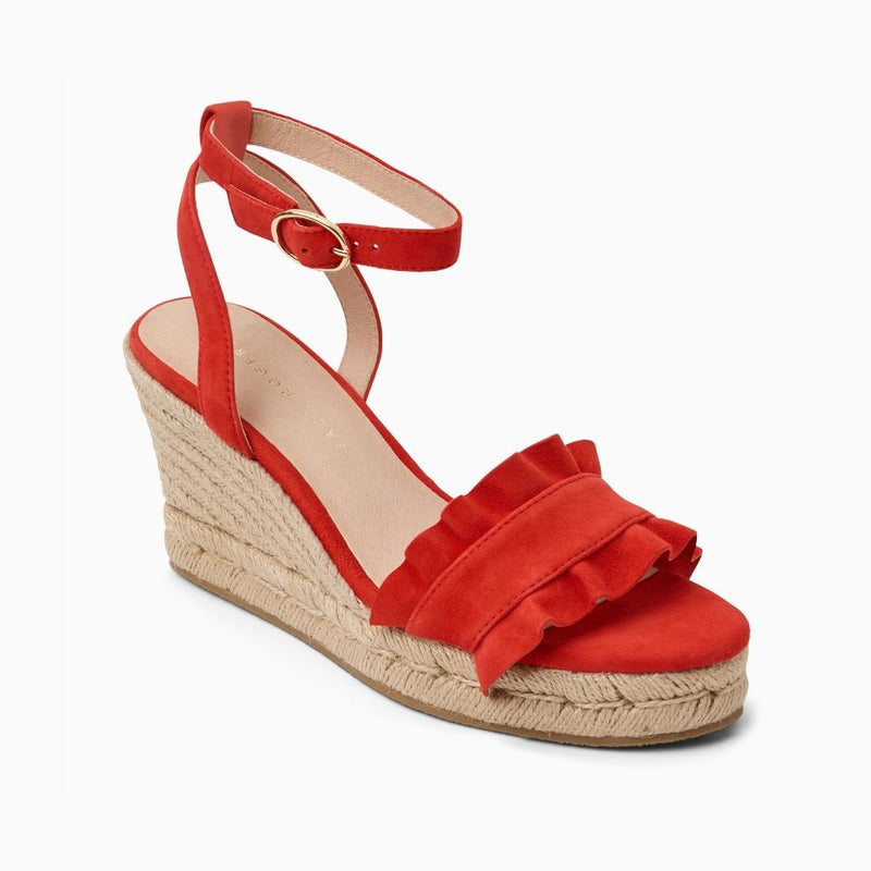 Rozette Suede Ruffle Wedge