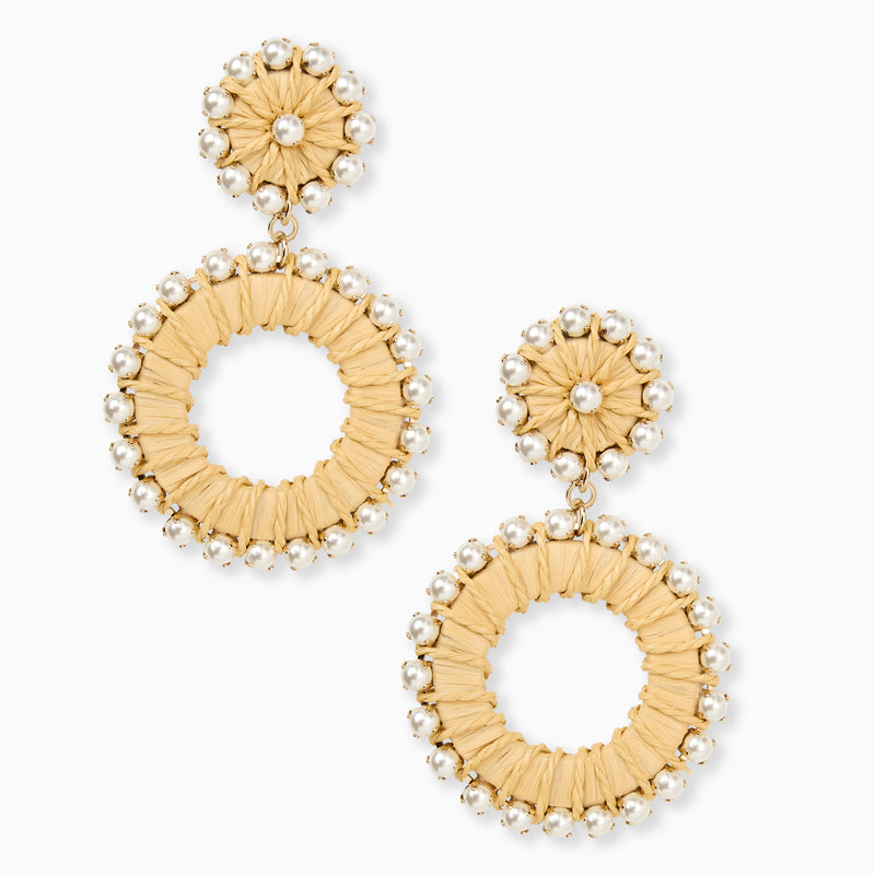 Lara Italian Gold-Plated & Raffia Dangle Earrings