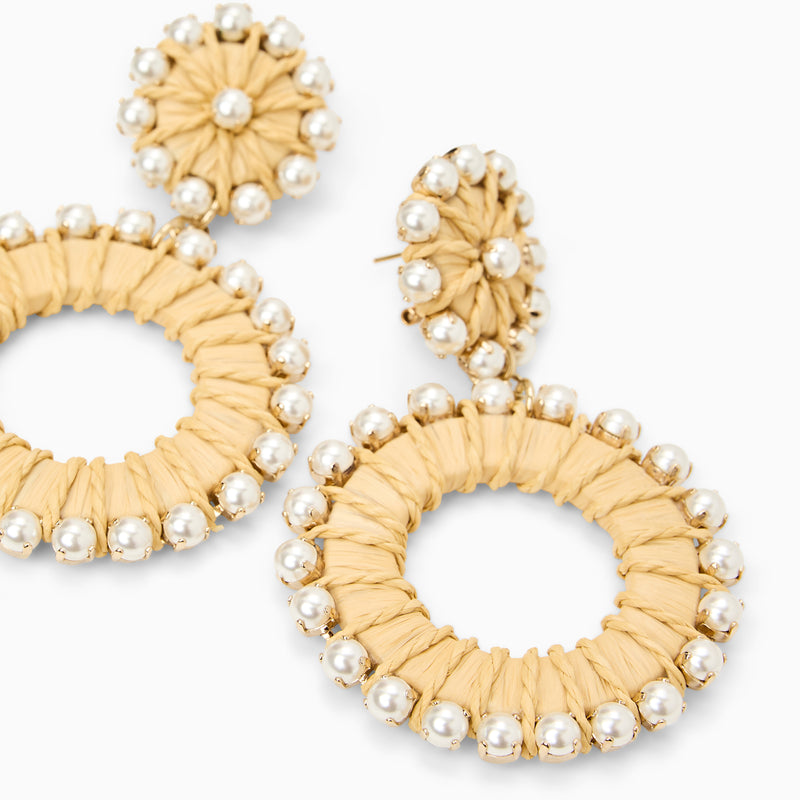 Lara Italian Gold-Plated & Raffia Dangle Earrings