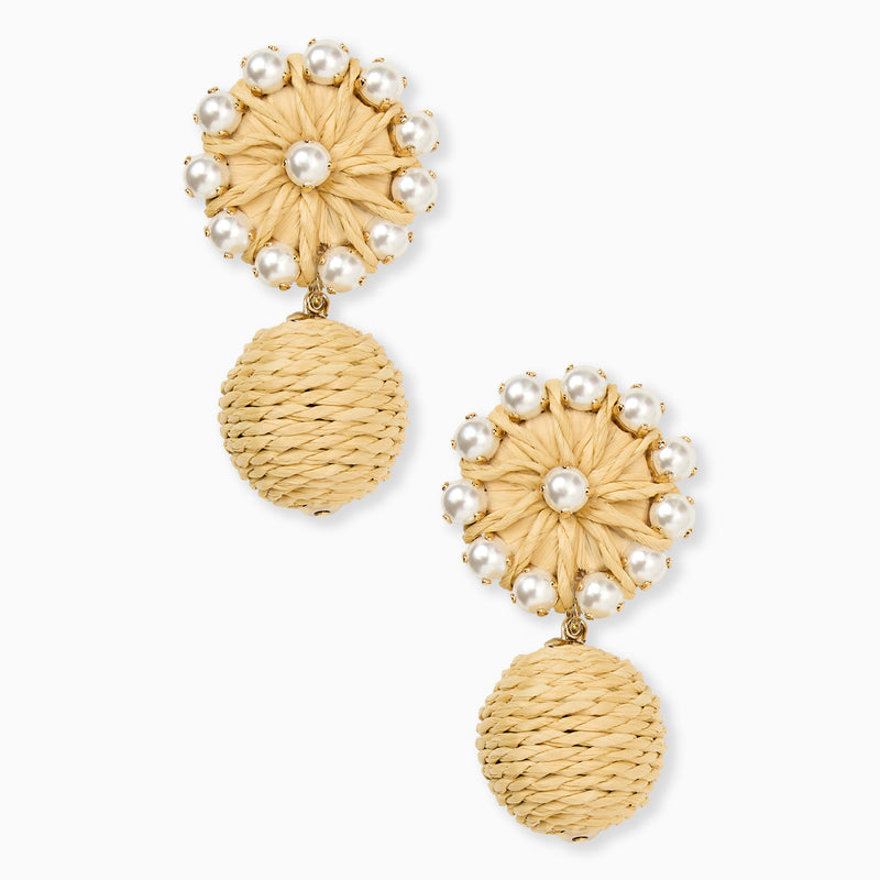 Lily Italian Gold-Plated & Raffia Earrings